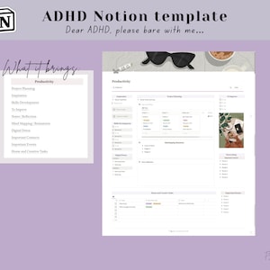 ADHD Life Planner Notion Template: Digital Productivity Dashboard - Etsy
