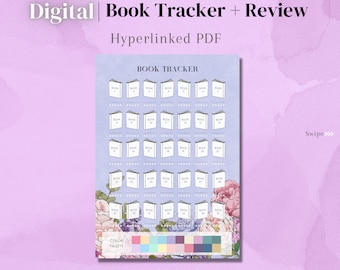 Hyperlinked Book Tracker & Review: Printable PDF with Color Palette