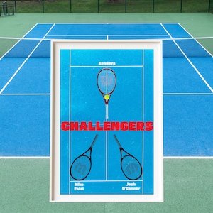 Movie Poster CHALLENGERS (2024) Poster Retro Art Print Wall Decor Film Poster Zendaya Luca Guadagnino Cinema Print