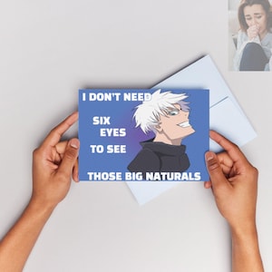 Jujutsu Kaisen Gojo Blanco kaart JJK Six Eyes Gojo Humor-wenskaart