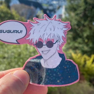 Jujutsu Kaisen Satoru Gojo Sticker JJk Satoru in Love w/ Suguru Geto Holographic