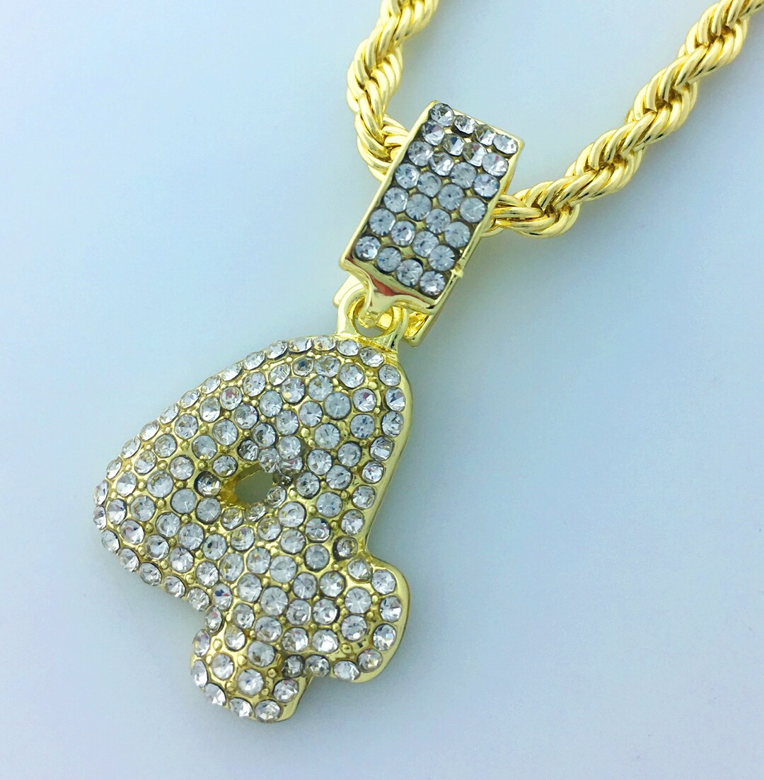 14K Gold Plated Number Pendant Necklace With 24 Rope Etsy