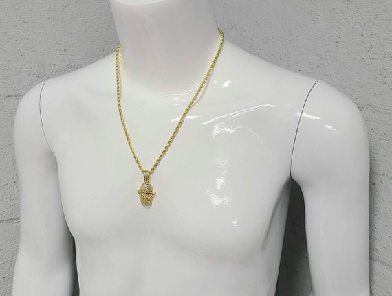 Gold Plated Basketball Hoop Pendant Necklace With 24
