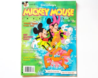 Vintage Mickey Mouse Magazine Summer 1989 Edition, Disney Collectibles, Disney Ephemera Advertising, 80s Childrens Magazine