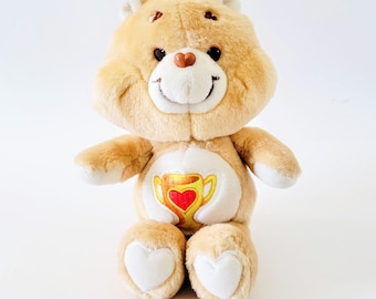 Vintage Care Bears Champ Bear Plush Toy Stuffed Animal 13" 1983