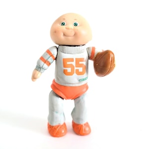 Cabbage Patch Kids Poseable Toy Figure Bald Baby Boy with Football Vintage 1984 80s