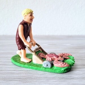 Flintstones Barney Rubble Lawn Mower PVC Figure