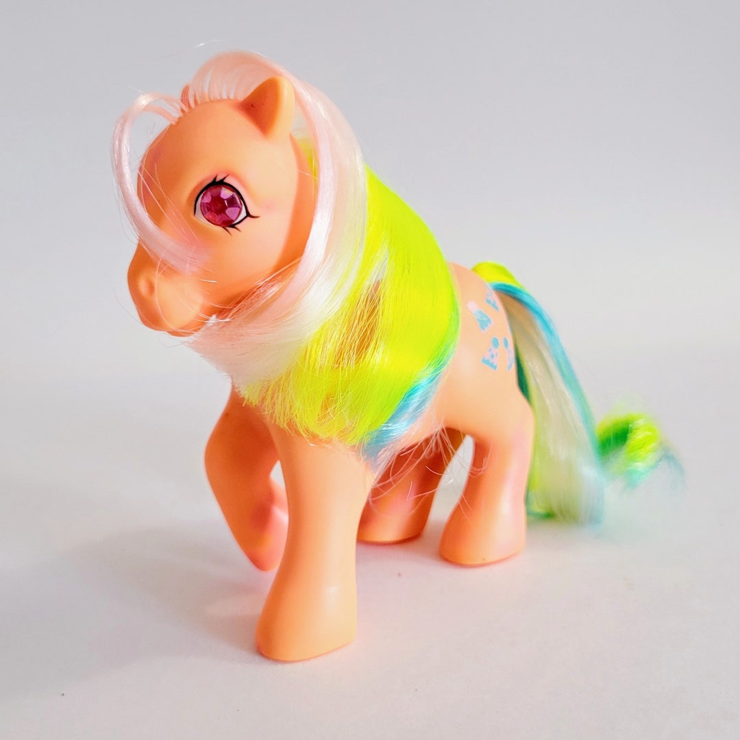 My Little Pony G1 Party Time, Vintage 1980s MLP, Orange Rainbow Hair