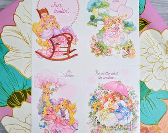 Lady Lovely Locks Valentines Cards Unused Kids Classroom Valentines Day Cards Vintage 1980s