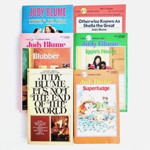 Judy Blume Book Lot Vintage 70s 80s Paperback Books, Superfudge Blubber Otherwise Known as Sheila the Great Iggie&#39;s House