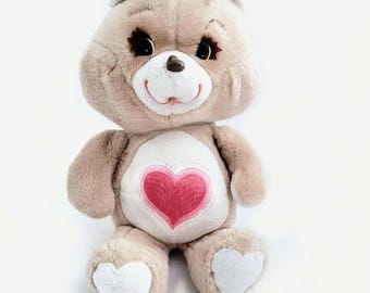 Vintage Care Bears Tenderheart Large 17" Plush Stuffed Animal Kenner 1983 FLAWED
