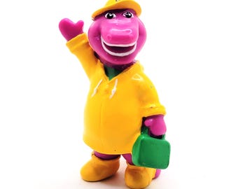Rainy Day Barney Vintage PVC Figure Toy Cake Topper 1993