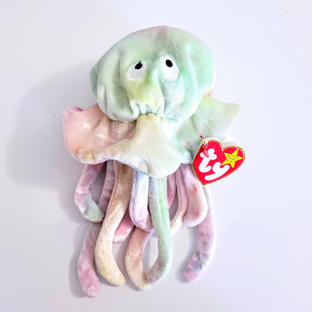 TY Beanie Babies Goochy the Pastel Tie Dye Jellyfish Bean Bag Plush Toy