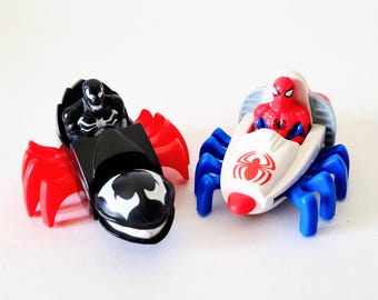 Spiderman and Venom Vintage McDonalds Happy Meal Toys, Set of 2