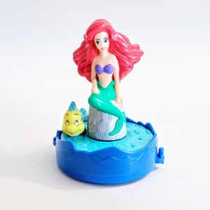 The Little Mermaid Vintage 1994 McDonalds Happy Birthday Train Happy Meal Toy, Princess Ariel and Flounder Toy