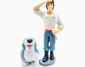 Prince Eric and Max the Dog Disney Little Mermaid PVC Figures