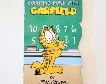Counting Down with Garfield Vintage Childrens Board Book, Acceptable Condition