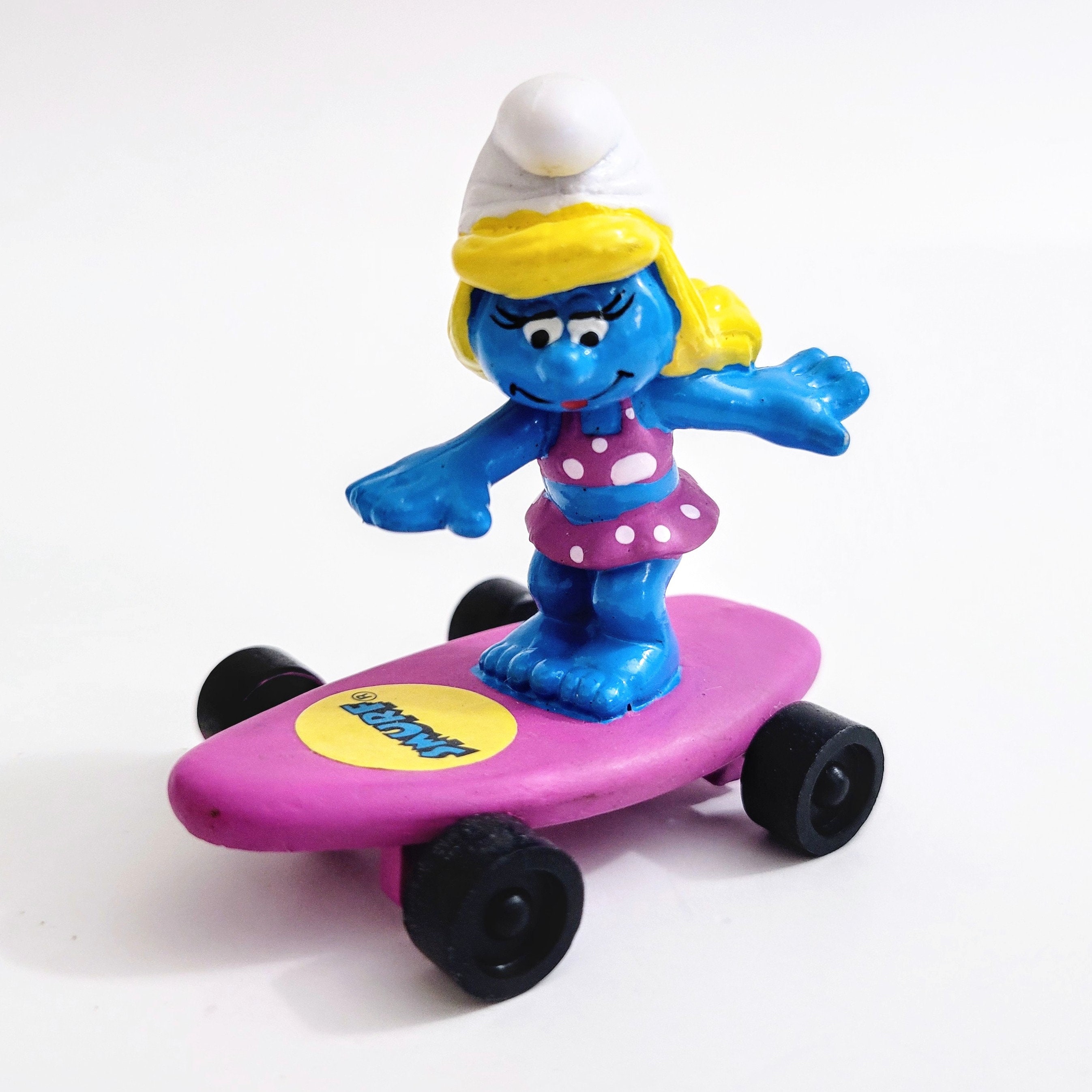 Peyo Smurfs Smurfette Surfboard Skateboard Toy, Vintage 1996  
