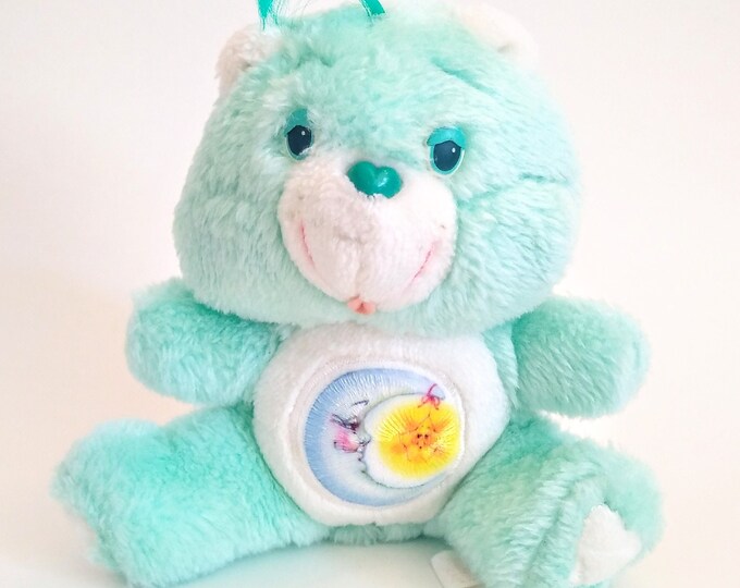 1983 Bedtime Care Bear 6 Plush, Vintage Care Bears Plush, Sleepy Blue