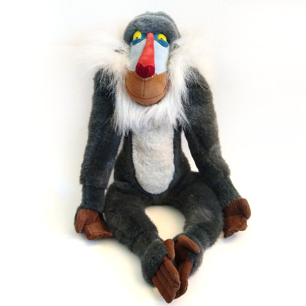 Large Rafiki Plush, Vintage 1995 Disney The Lion King Stuffed Animal, 15 Inches, Vintage Monkey Plush Toy