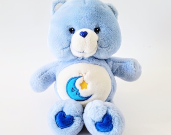Vintage Care Bears Bedtime Bear Plush Toy Stuffed Animal 13" 2002
