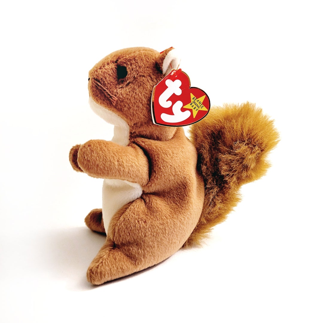 Vintage TY Beanie Babies Nuts the Squirrel With Ear Tag 1996 Etsy
