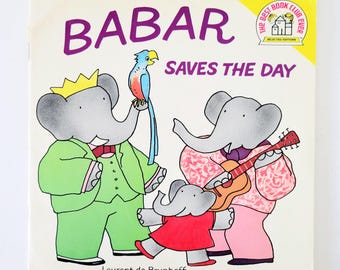 Babar Saves the Day Vintage Softcover Childrens Book