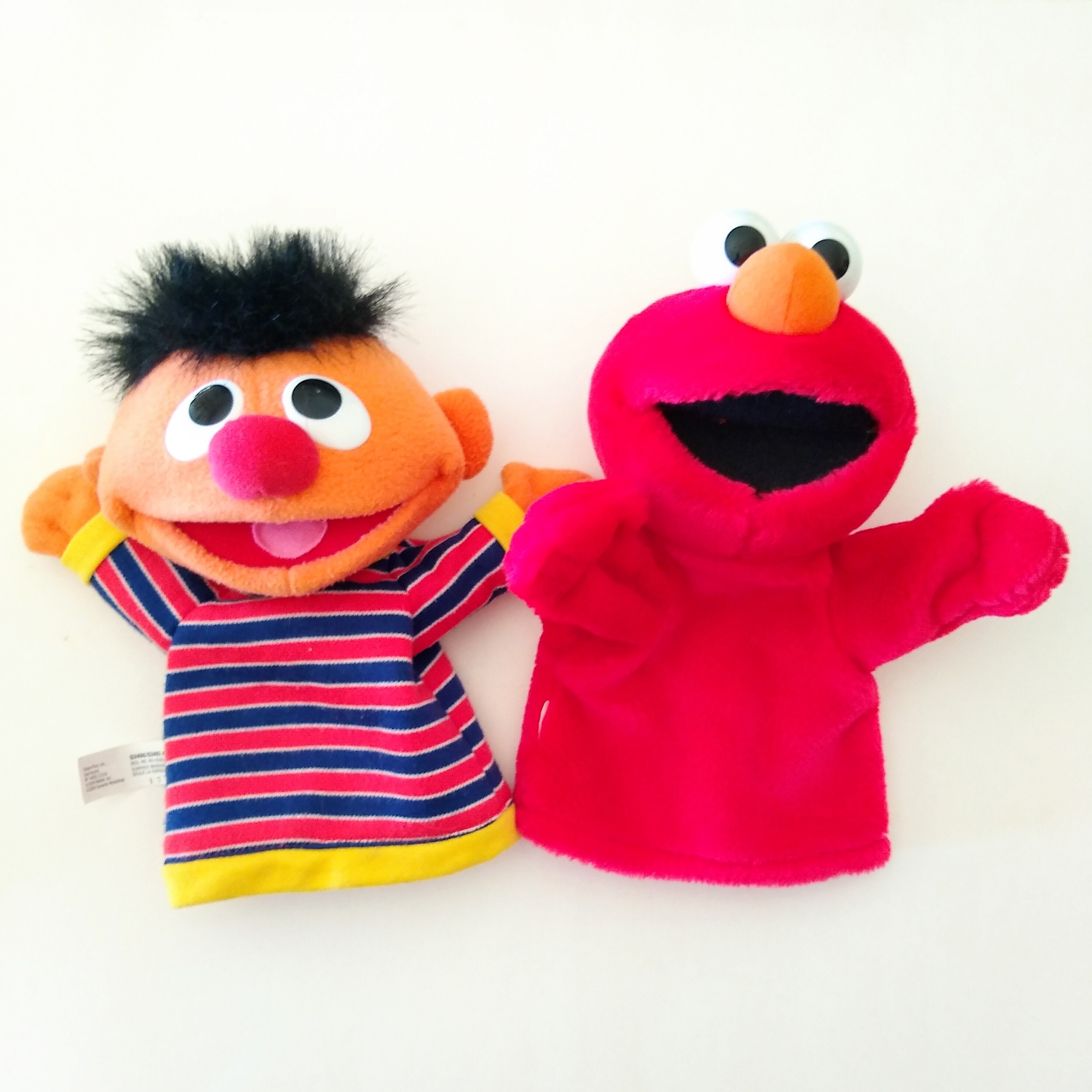 Sesame Street Ernie and Elmo Plush Hand Puppets Etsy