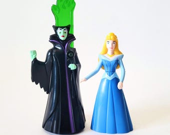 Sleeping Beauty Maleficent and Princess Aurora Vintage Toy Figures