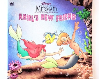 The Little Mermaid Ariels New Friend Softcover Golden Book Vintage 1994, Very Good Condition