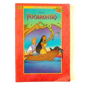 Pocahontas Big Sticker Fun Book UNUSED, Vintage 1995 Disney Pocahontas Coloring Activity Book