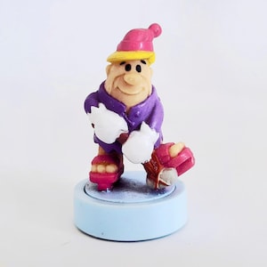Flintstones Glacier Riders Barney Rubble Hockey Player Toy Dennys Kids Meal Vintage 1990 90s