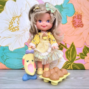 Cherry Merry Muffin Banancy Doll with Bitty Banana Measuring Spoon and Muffin Tray Vintage Toy 1980s 80s