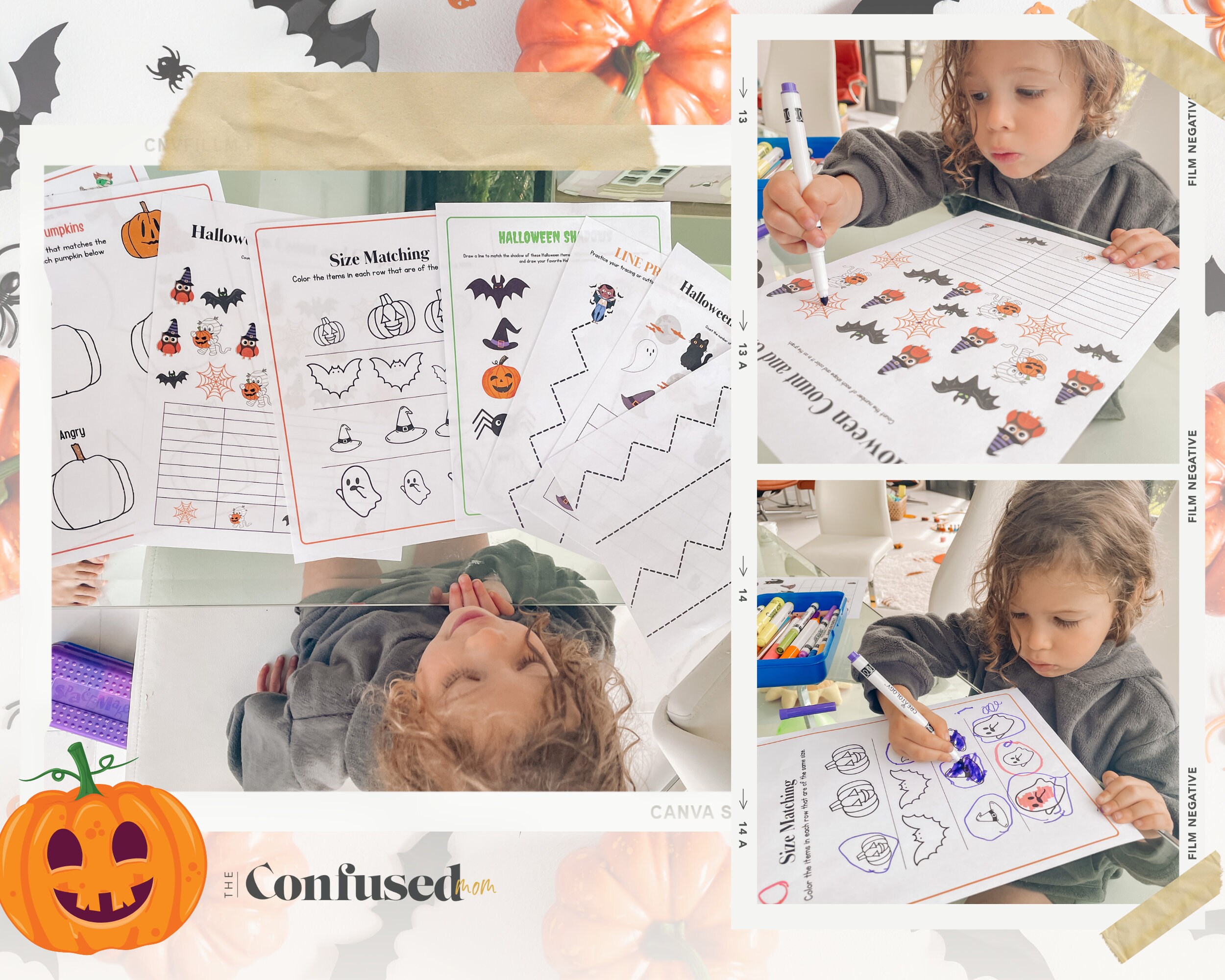 HALLOWEEN Preschool Activity Sheets for Toddlers Preschool Kids