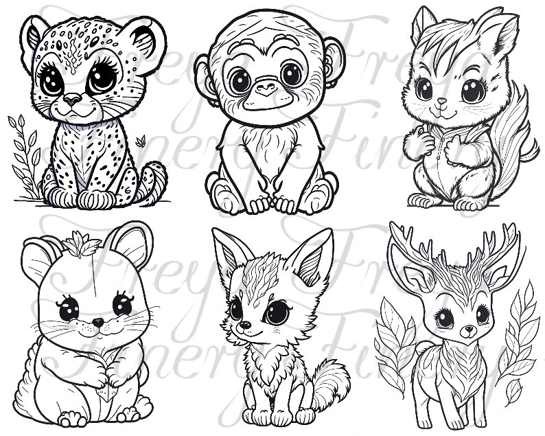 Cute Animals Coloring Book Pages For Kids 13266886 Vector Art at