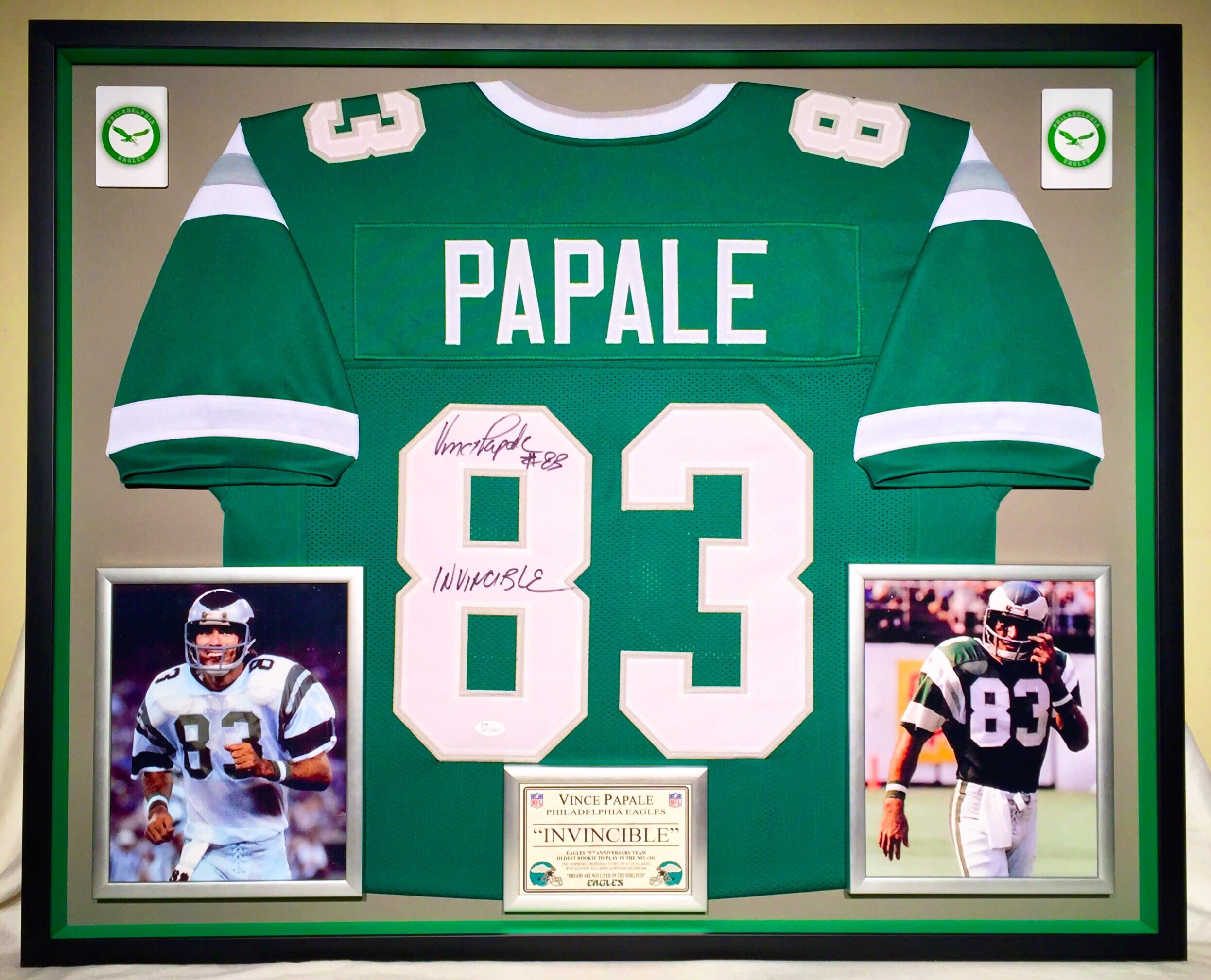Premium Framed Vince Papale Autographed / Signed Eagles Jersey - Etsy