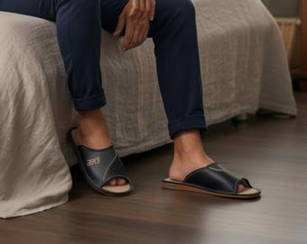 Handmade Leather Slippers – Men’s Naturfeet Indoor Shoes, EU Made