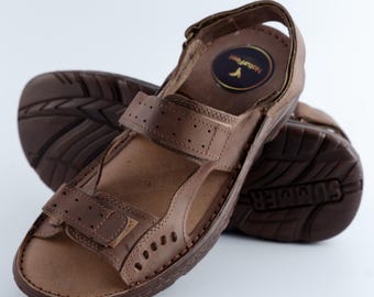 Stylish and comfortable men's leather sandals handmade