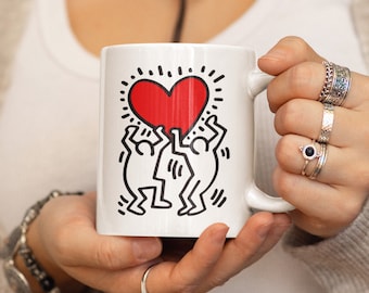 Keith Haring 'Love' Glossy Ceramic Mug – 11 oz