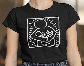 Keith Haring 'Mother & Child' T-Shirt for Women – Pop Art Graphic Tee