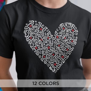 Keith Haring Inspired 'Love It All' Graphic Tee for Women – Artistic Fashion Top