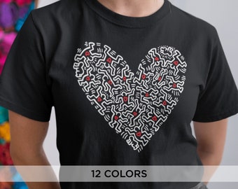 Keith Haring Inspired 'Love It All' Graphic Tee for Women – Artistic Fashion Top