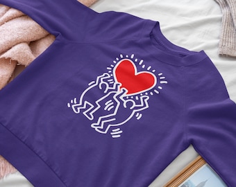 Keith Haring Inspired 'love' Women's Sweatshirt – Artistic Graphic