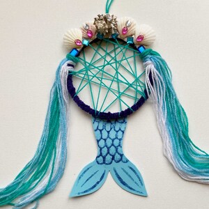 Mermaid Dreamcatcher Kit for Kids, Birthday Party Themed Craft Kits, DIY Craft Kit, Craft Kit for Kids, Mermaid Fans DIY Kit, Dreamcatcher