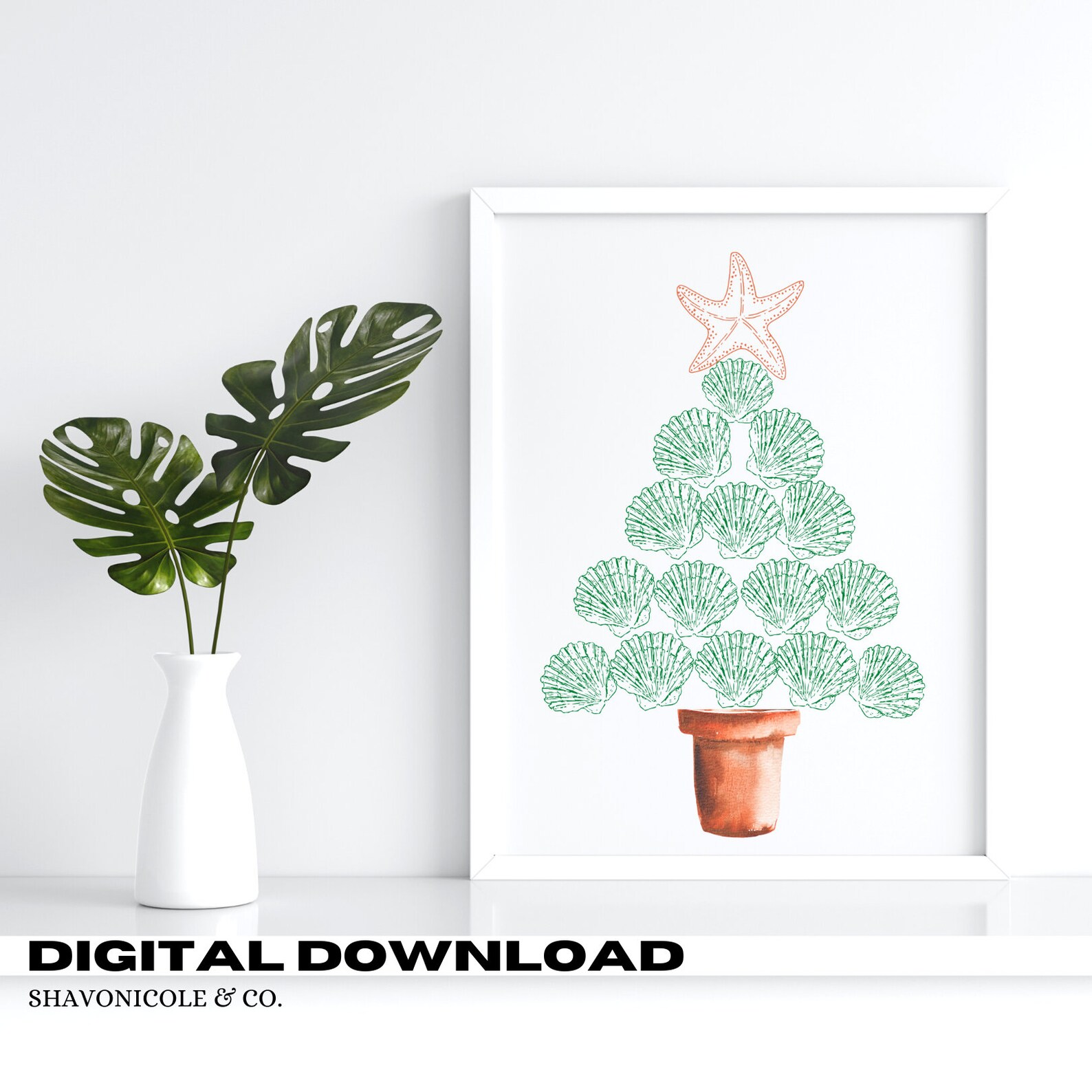 NAUTICAL CHRISTMAS Wall Art Printable Set. Digital Download. Nautical Png Svg Jpg. Holidays at ...