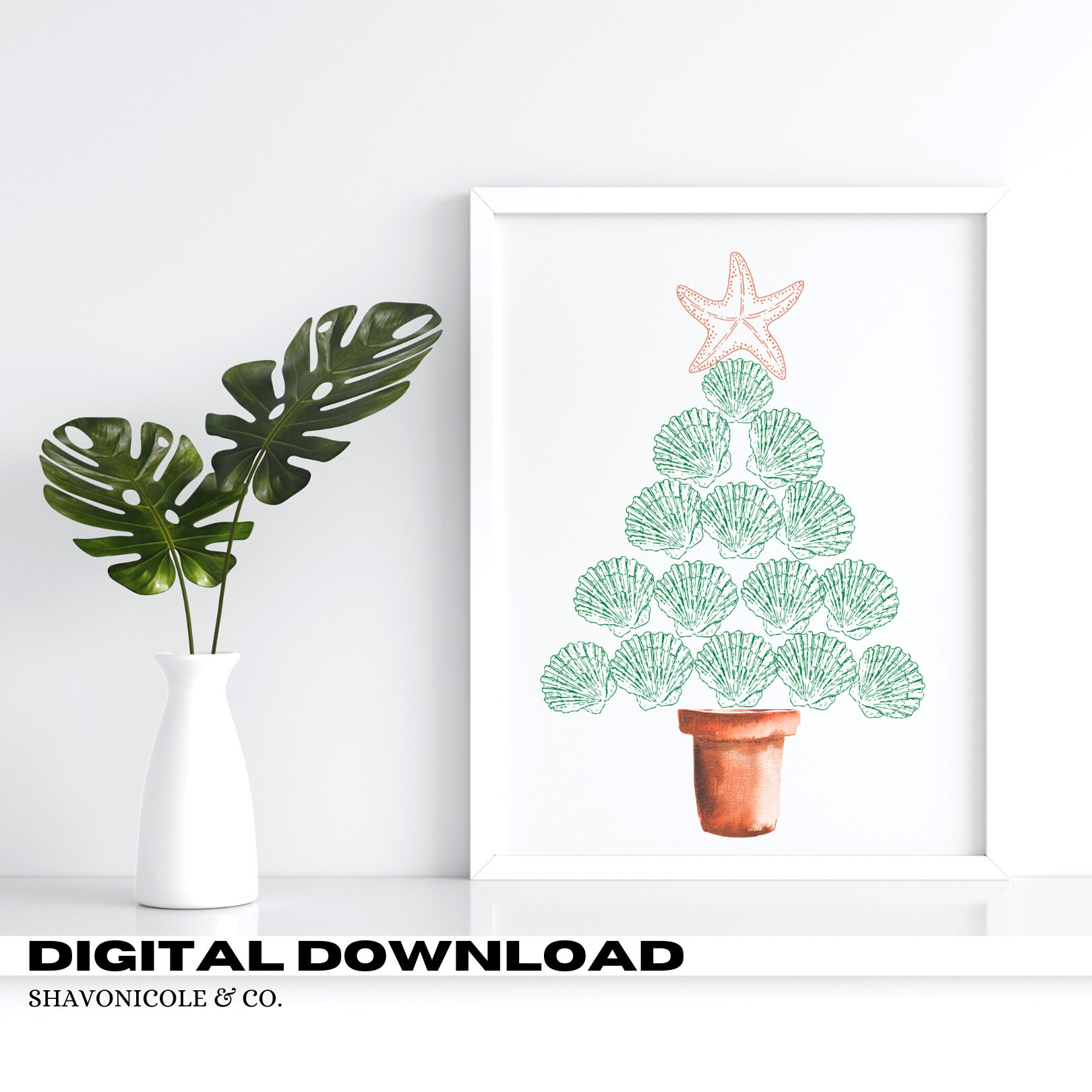 NAUTICAL CHRISTMAS Wall Art Printable Set. Digital Download. Nautical ...