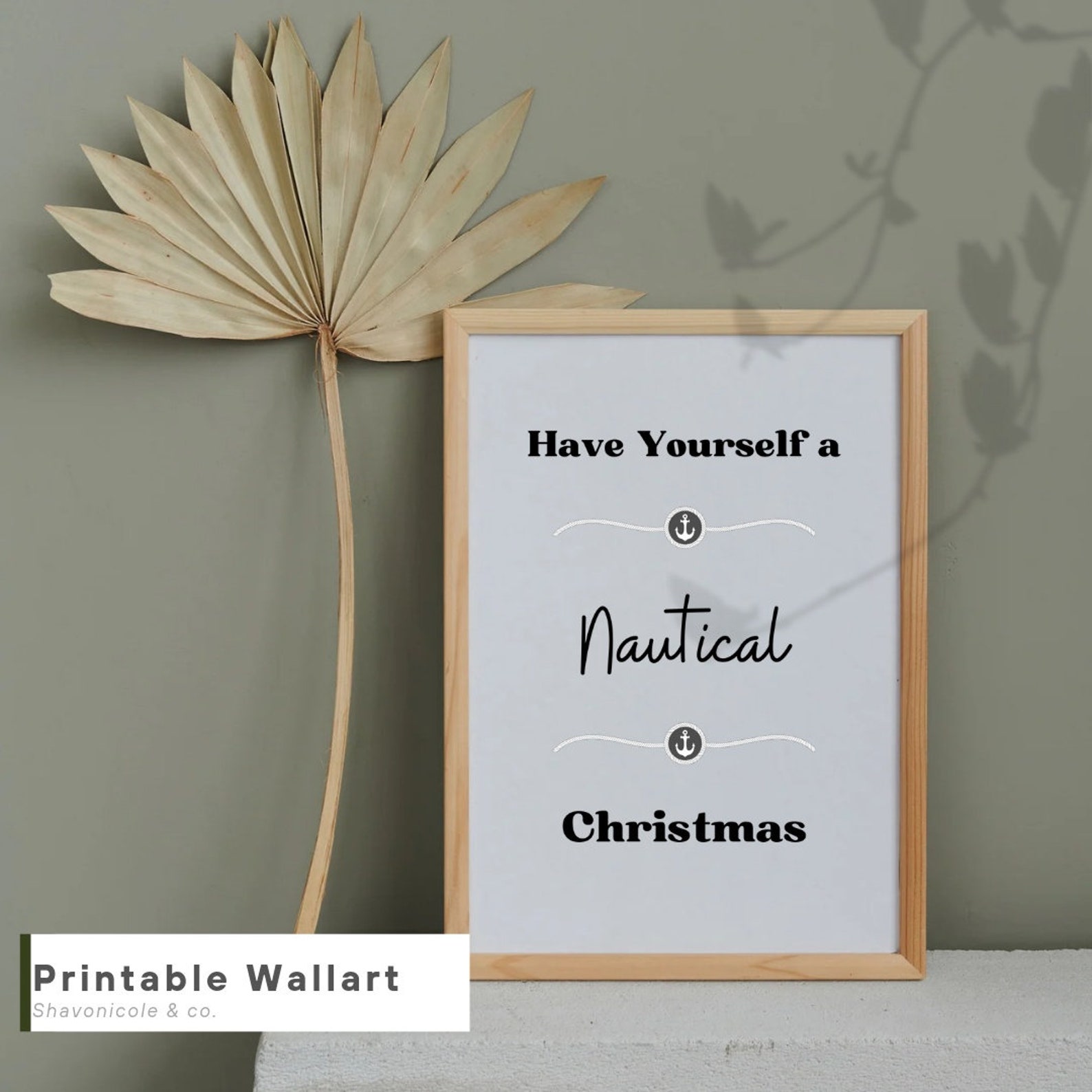 NAUTICAL CHRISTMAS Wall Art Printable Set. Digital Download. Nautical Png Svg Jpg. Holidays at ...
