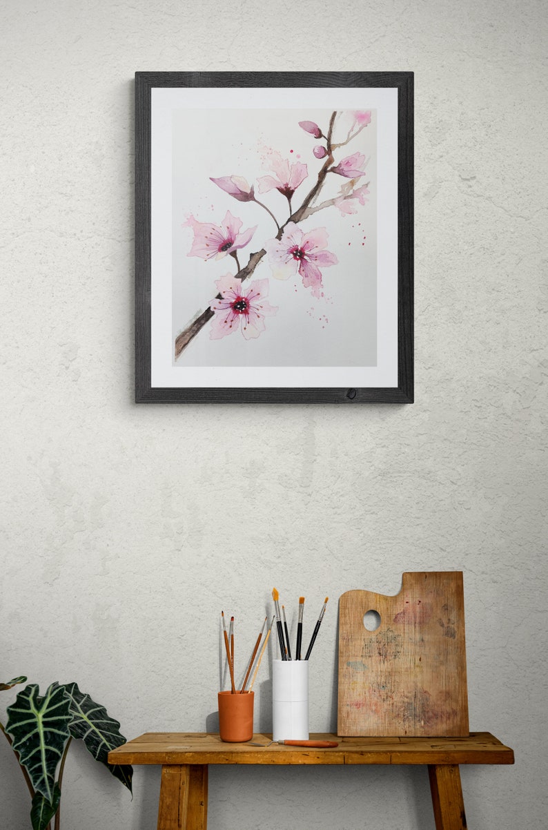 Cherry Blossom Painting, Cherry Tree Painting, Print Titled: sakura in ...