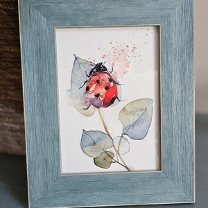 Ladybug Watercolor Nature Print, Ladybug Painting, Insect Art - Etsy