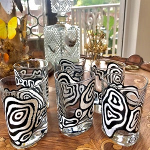 Set of 6 Hand Painted Glasses